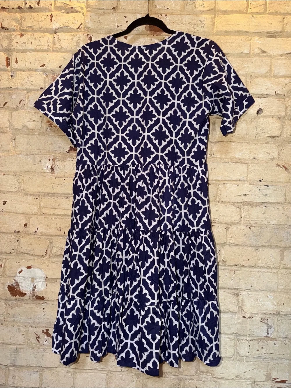 Market Co Britta Short Sleeve Navy Block Dress